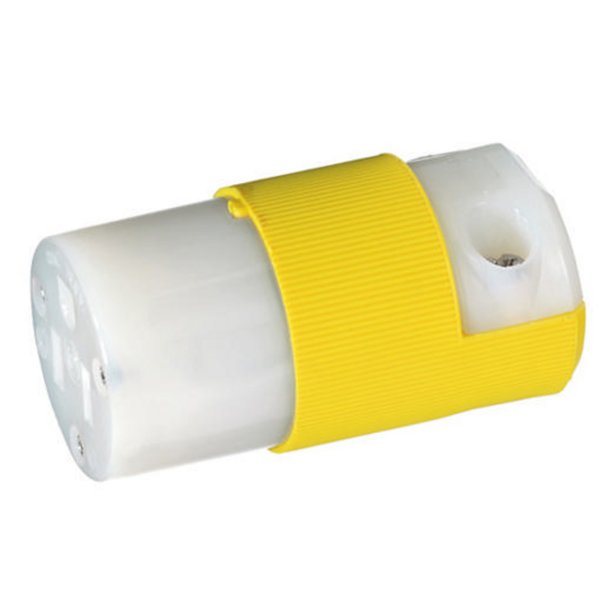 HBL52CM69C Female Grounding Insulated Standard Cord Mount Straight Blade Connector, 125 V AC, 15 A, 2 Poles, 3 Wires, Yellow