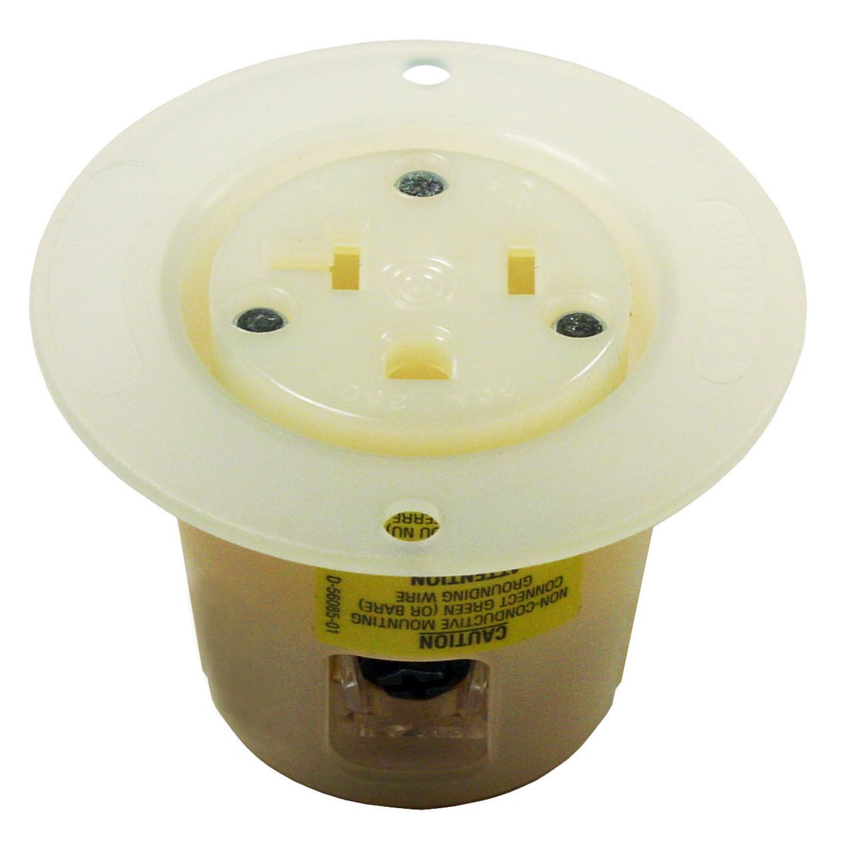 HBL5379C 1-Phase Duplex Grounding Heavy Duty Screw Mount Straight Blade Receptacle, 125 V AC, 20 A, 2 Poles, 3 Wires, White