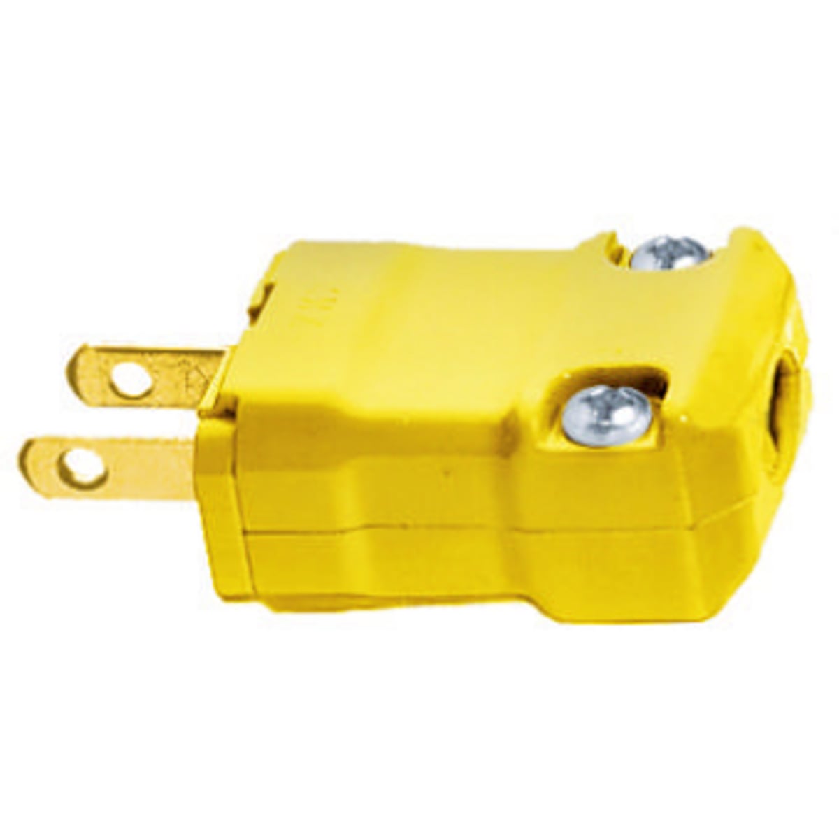 HBL5866VY 1-Phase Grounding Portable Standard Cord Mount Straight Blade Plug, 125 V AC, 15 A, 2 Poles, 2 Wires, Yellow