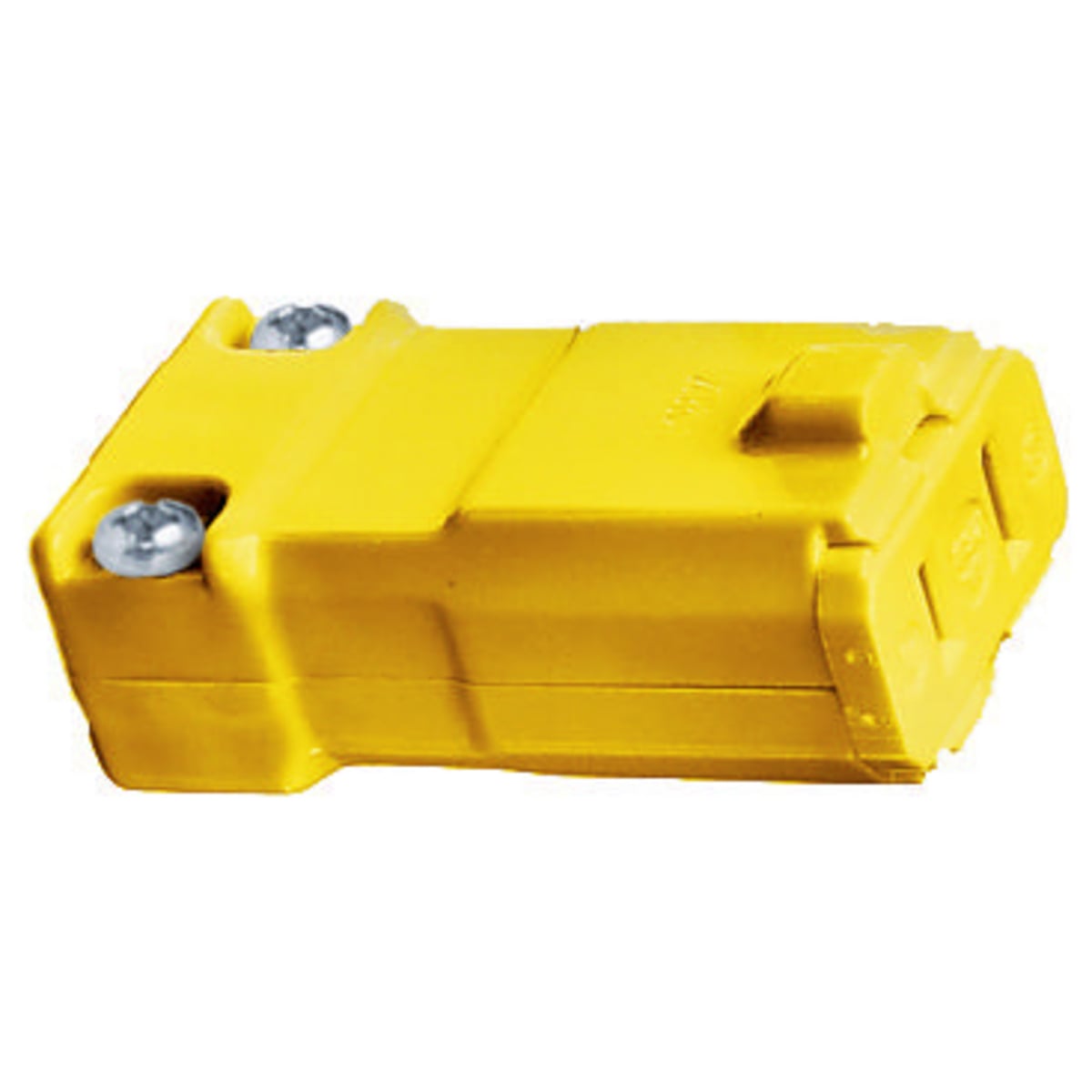 HBL5869VY Female Insulated Non-Grounding Cord Mount Straight Blade Connector, 125 V AC, 15 A, 2 Poles, 2 Wires, Yellow