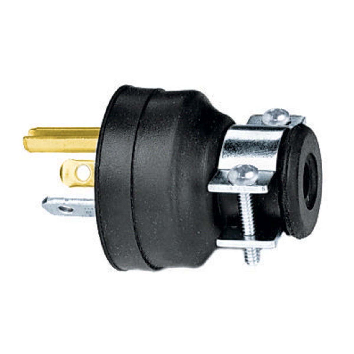 HBL5929 1-Phase Grounding Heavy Duty Male Portable Standard Cord Mount Straight Blade Plug, 277 V AC, 15 A, 2 Poles, 3 Wires, Black