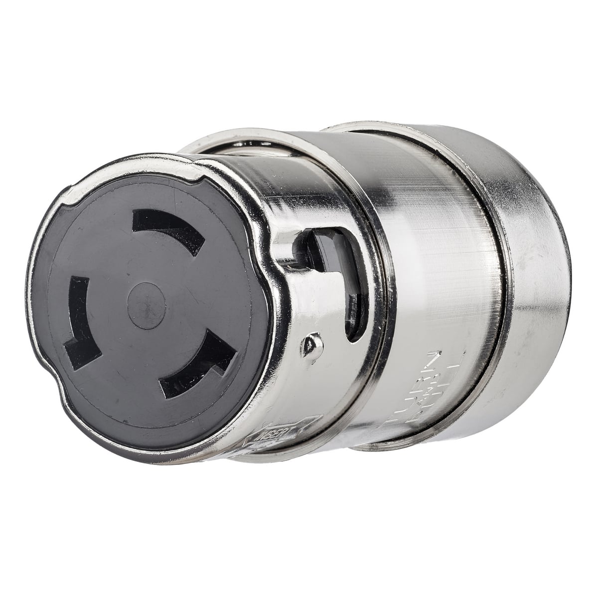HBL63CM64 Grounding Standard Sized Cord Mount Female Connector, 125/250 V AC, 50 A, 3 Poles, 4 Wires, Metallic