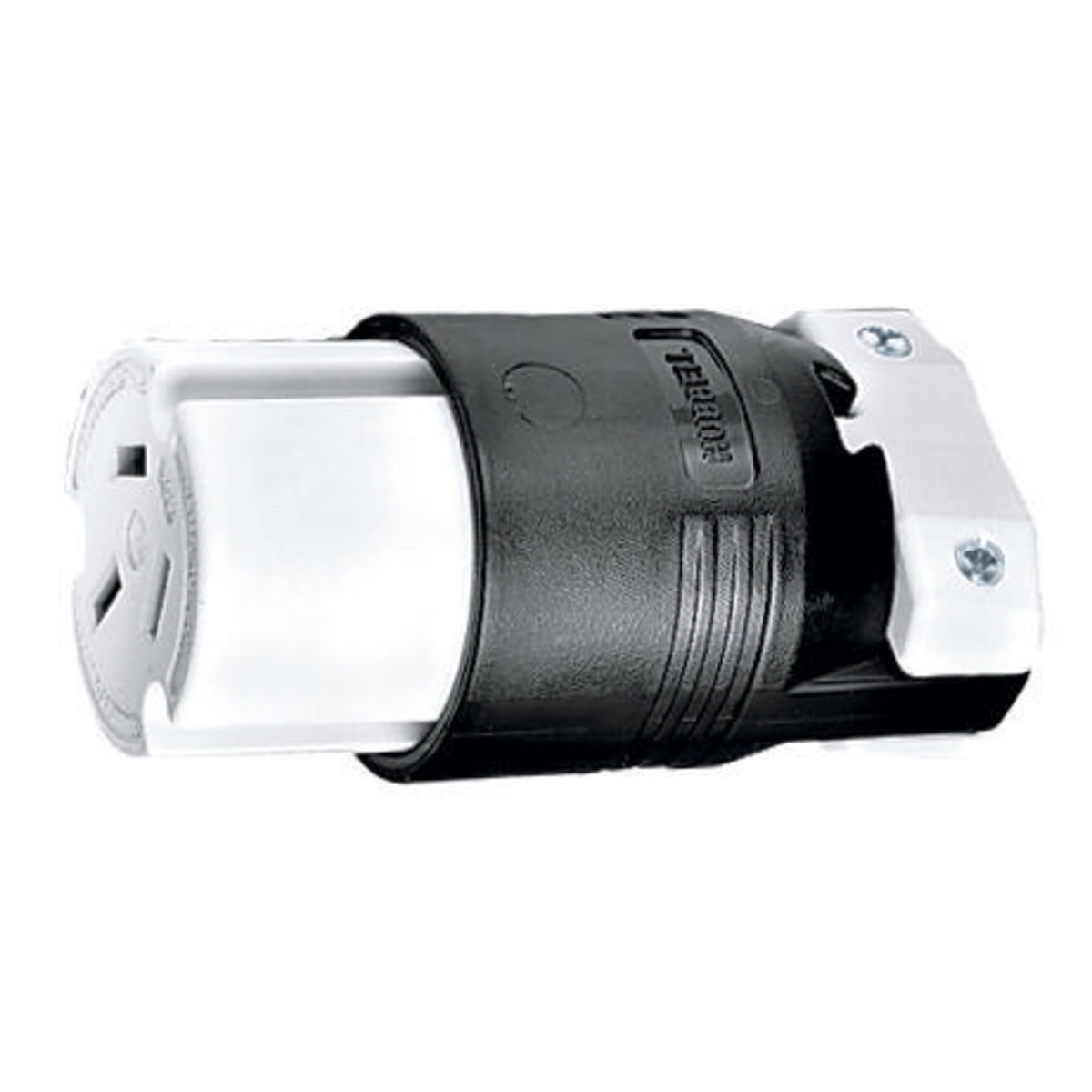 HBL7515C Female Heavy Duty Standard Sized Straight Cord Mount Connector Body, 125/250 V AC, 50 A, 3 Poles, 3 Wires, Black