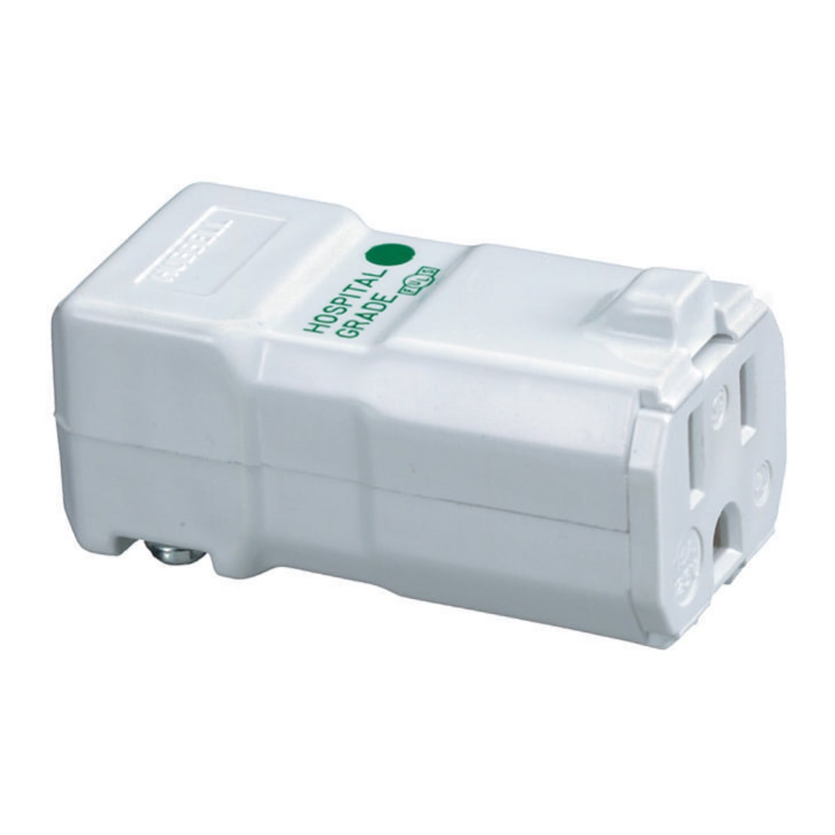 HBL8119V Female Standard Sized Straight Cord Mount Connector Body, 125 V AC, 15 A, 2 Poles, 3 Wires, White