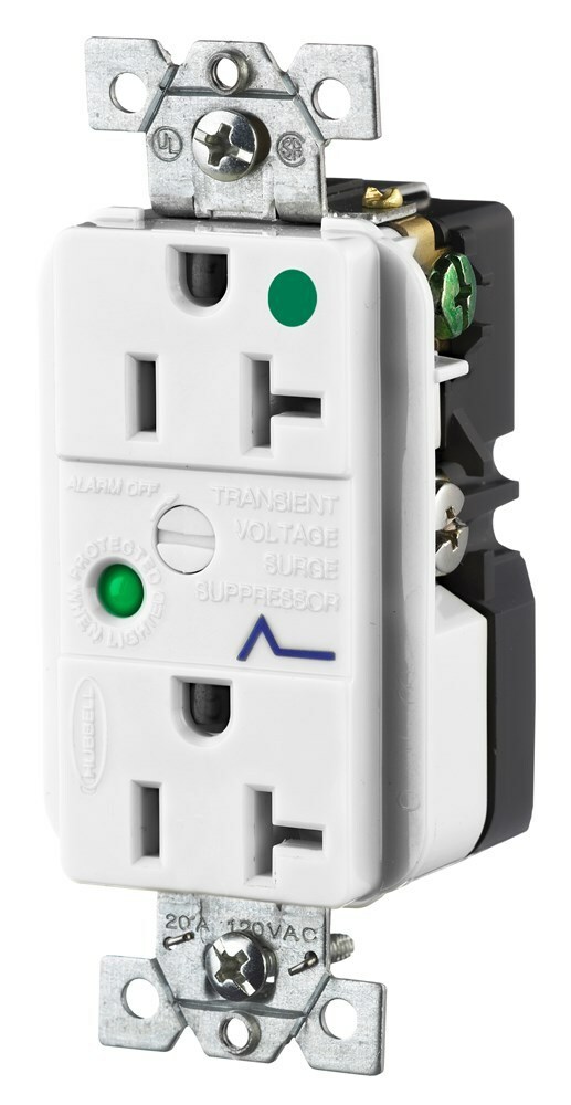 HBL8362WSA Decorator Duplex Receptacle, 125 V AC, 20 A, 60 Hz, 1 Phase