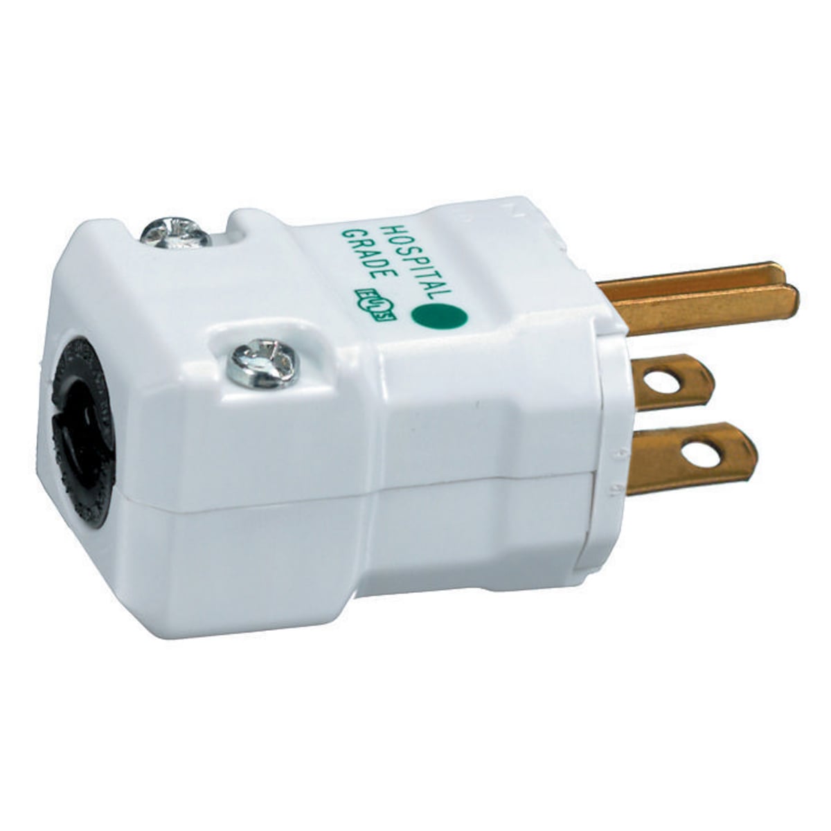 HBL8666V 1-Phase Grounding Standard Cord Mount Straight Blade Plug, 250 V AC, 15 A, 2 Poles, 3 Wires, White