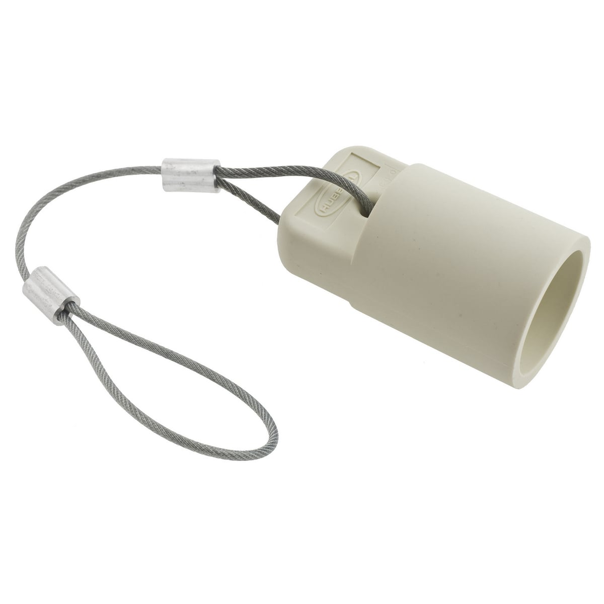 HBLFCAPW 16 Series 1-Pole Female Heavy Duty Standard SC/PPC Type Cord Mount Pressure Screw Terminal Protective Cap, For Use With 300/400 A, 600 V AC/250 V DC 1-Pole Plug, Receptacle and Temporary Power Device, Composite/TPE, White