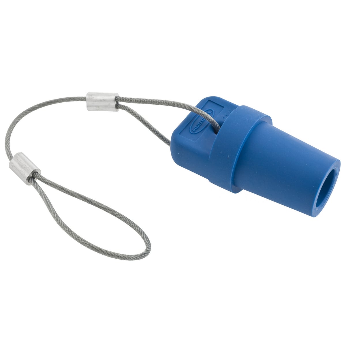 HBLMCAPBL 16 Series 1-Pole Heavy Duty Male Standard Cord Mount Pressure Screw Terminal Protective Cap With SC/PPC Cord, For Use With 300/400 A, 600 V AC/250 V DC 1-Pole Plug, Receptacle and Temporary Power Device, Composite/TPE, Blue