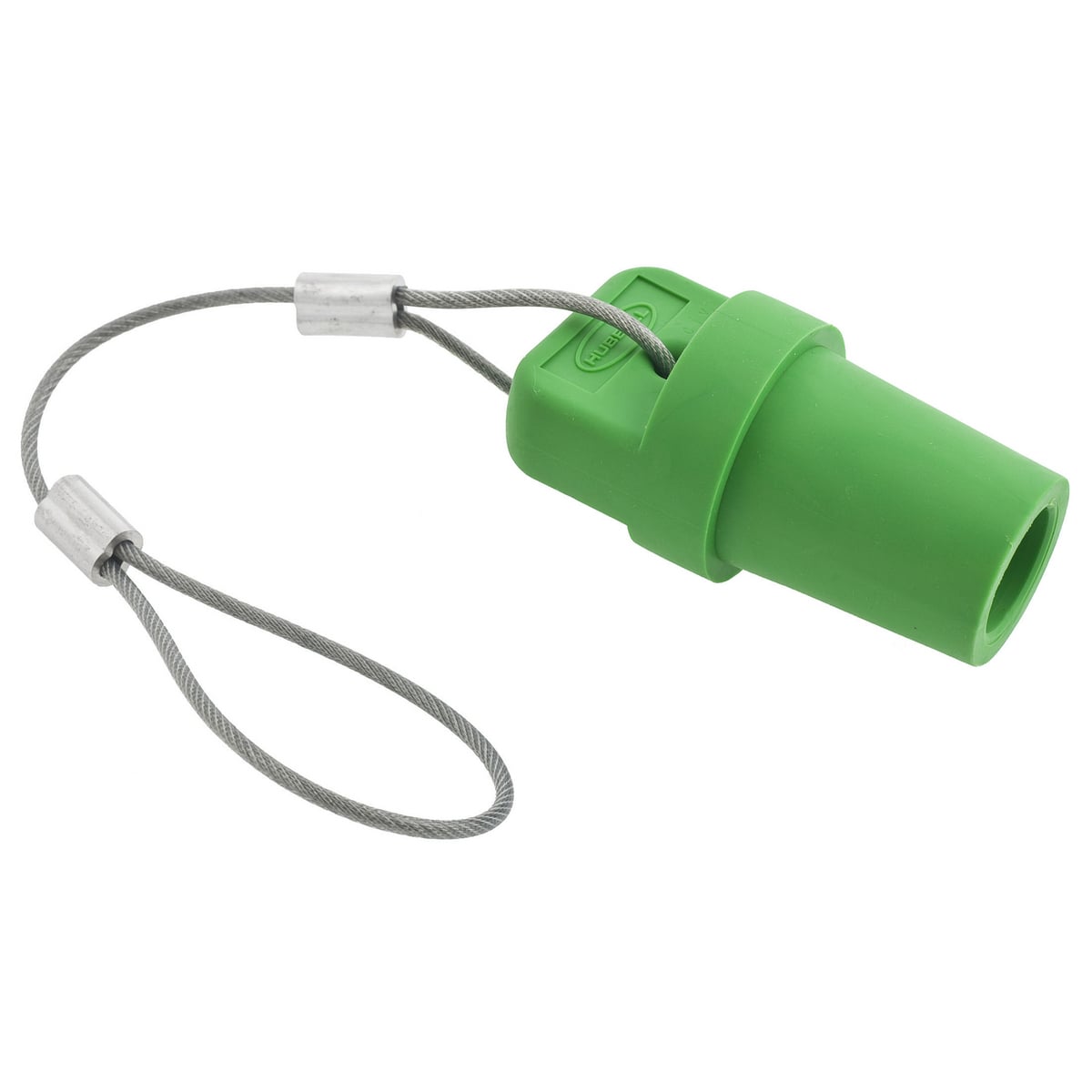 HBLMCAPGN 16 Series 1-Pole Heavy Duty Male Standard Cord Mount Pressure Screw Terminal Protective Cap With SC/PPC Cord, For Use With 300/400 A, 600 V AC/250 V DC 1-Pole Plug, Receptacle and Temporary Power Device, Composite/TPE, Green