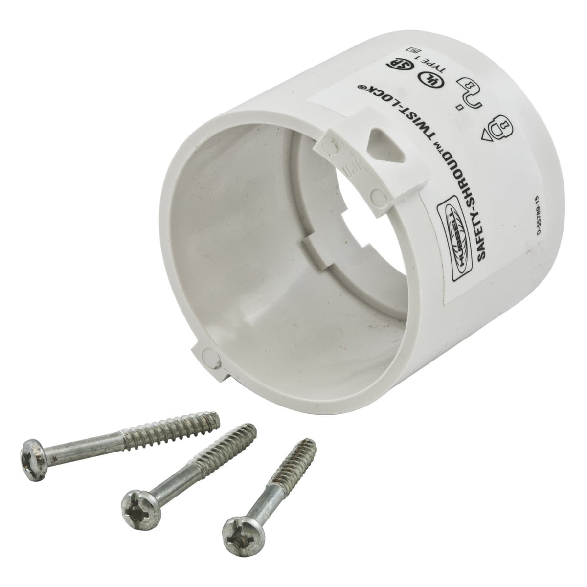 HBLSS3 Portable Standard Sized Cord Mount Shroud Kit, For Use With 3-Wire 20/30 A Locking Plug, 2-Pole, -40 to 75 deg C Operating Temperature, Nylon, White