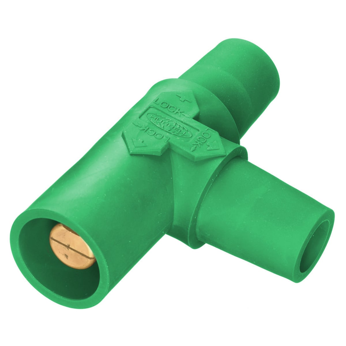 HBLTGN 16 Series Female-Female-Male Triple Tap Single Pole Tapping Tee, 600 V AC/250 V DC, 400 A, Pre-Wired Connection, Elastomer Housing
