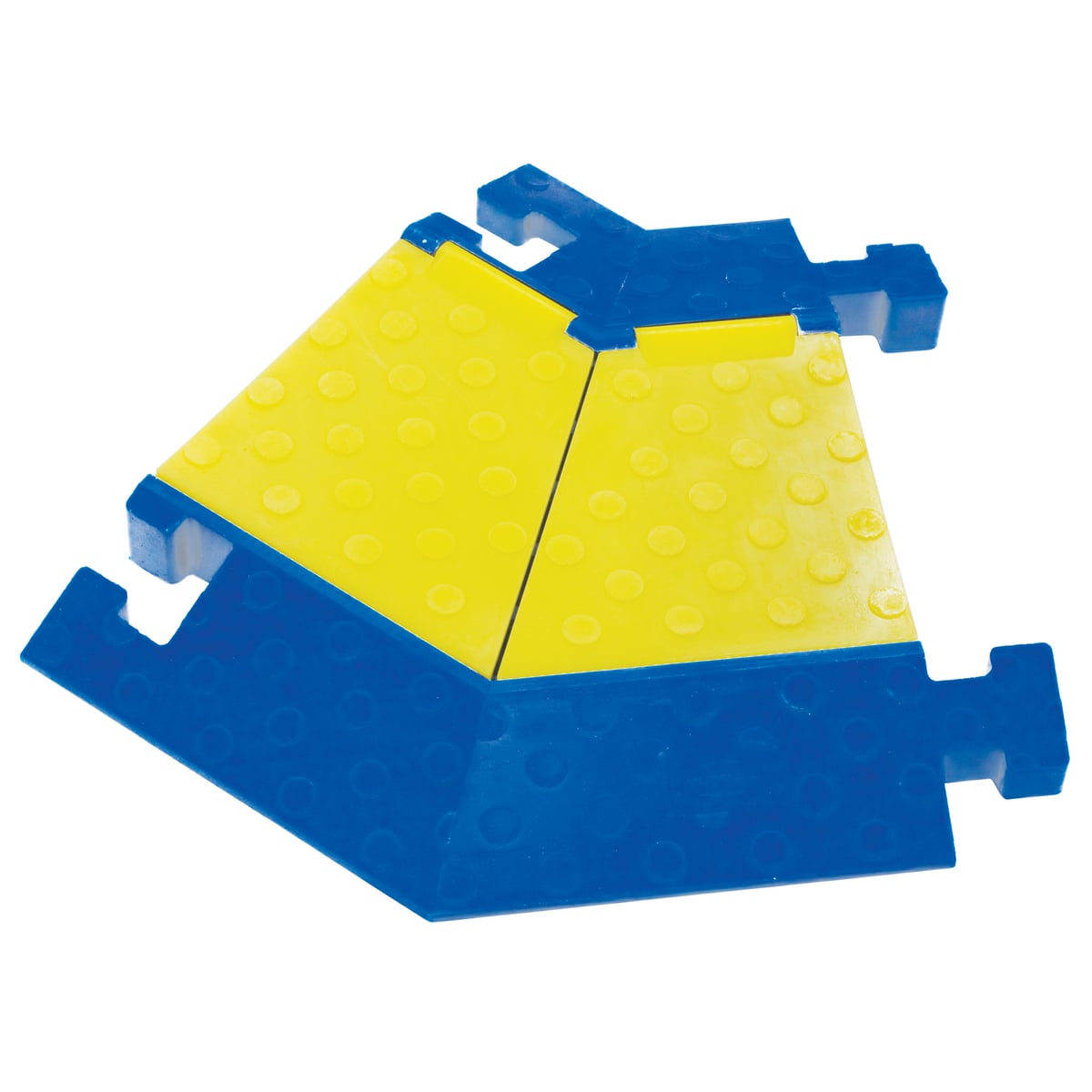 HBLTT545LB Left Turn Standard Cable Protector, 25 in OAL x 20 in OAW x 2.31 in OAH, 5 Channel, Blue/Yellow