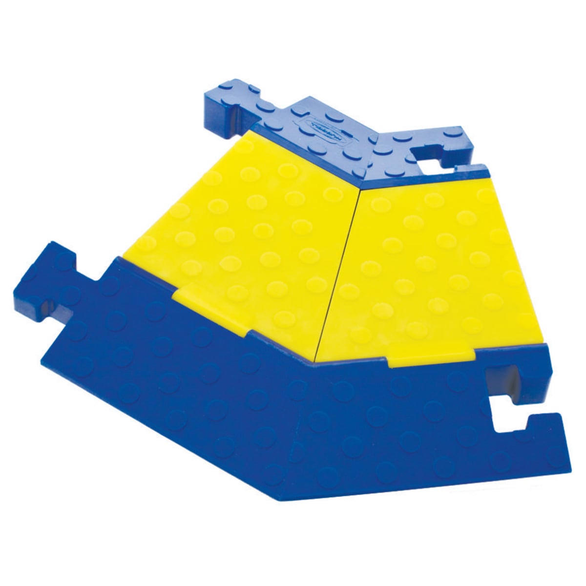 HBLTT545RB Right Turn Standard Cable Protector, 25 in OAL x 20 in OAW x 2.31 in OAH, 5 Channel, Blue/Yellow