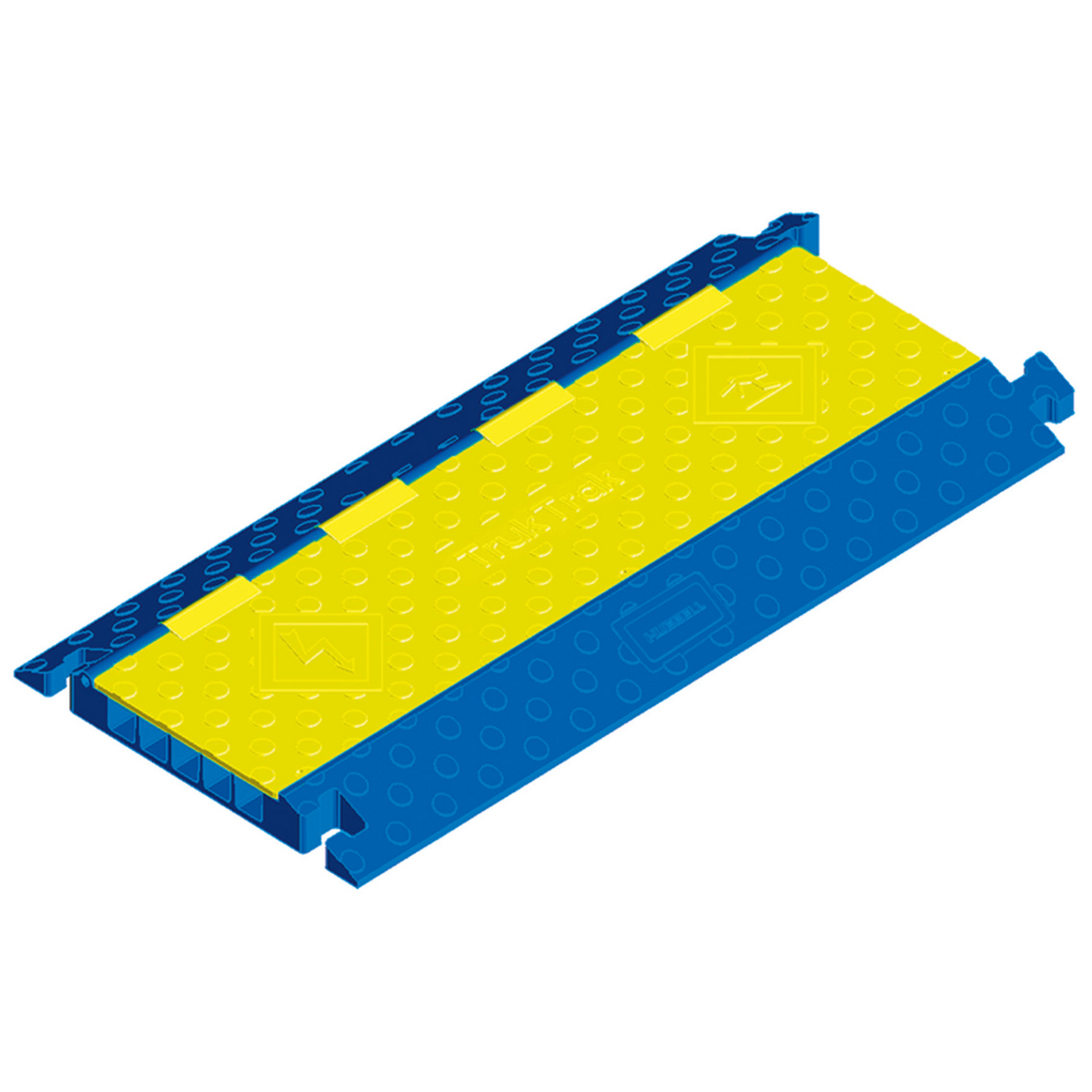 HBLTT5B Standard Cable Protector, 3 ft OAL x 20 in OAW x 2.31 in OAH, 5 Channel, Blue/Yellow