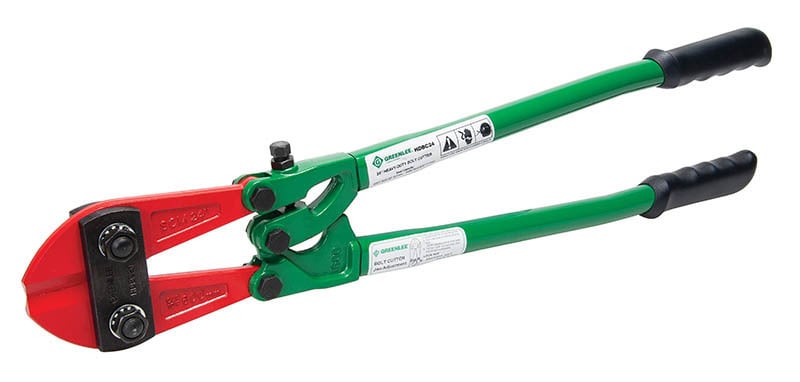 HDBC24 Heavy Duty Bolt Cutter, 3/18 in at RB85 Hardness Cutting, 24 in OAL, Center Cut, Forged Steel Jaw