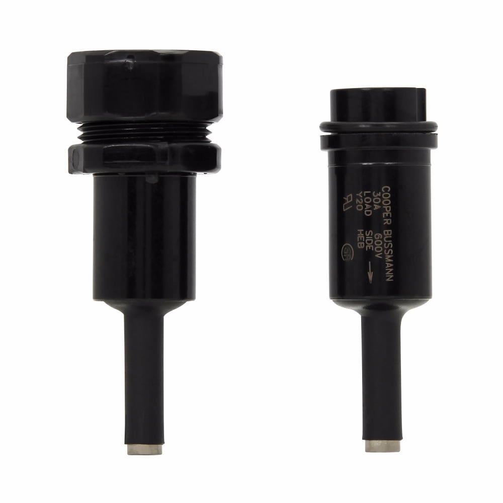 HEB-DD Tron In-line Non-Breakable Water Resistant Fuse Holder, 600 V, 30 A, 2 AWG Stranded, (2) 6 AWG Line/Load Wire, 1 Pole
