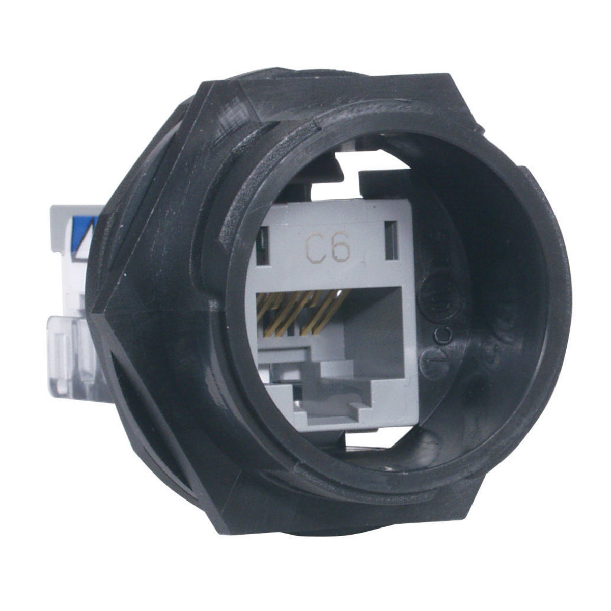 HI-IMPACT HI6 Universal UTP Jack Connector, Cat 6 RJ45 Module, Polymer, Black