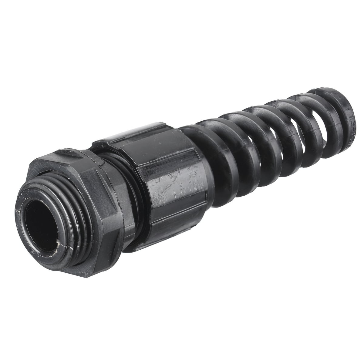 HJ1041BPK25 Miniature Standard Straight Cord Connector With Spiral, 1/2 in Trade, 1 Conductor, 0.31 to 0.38 in Cable Openings, Nylon