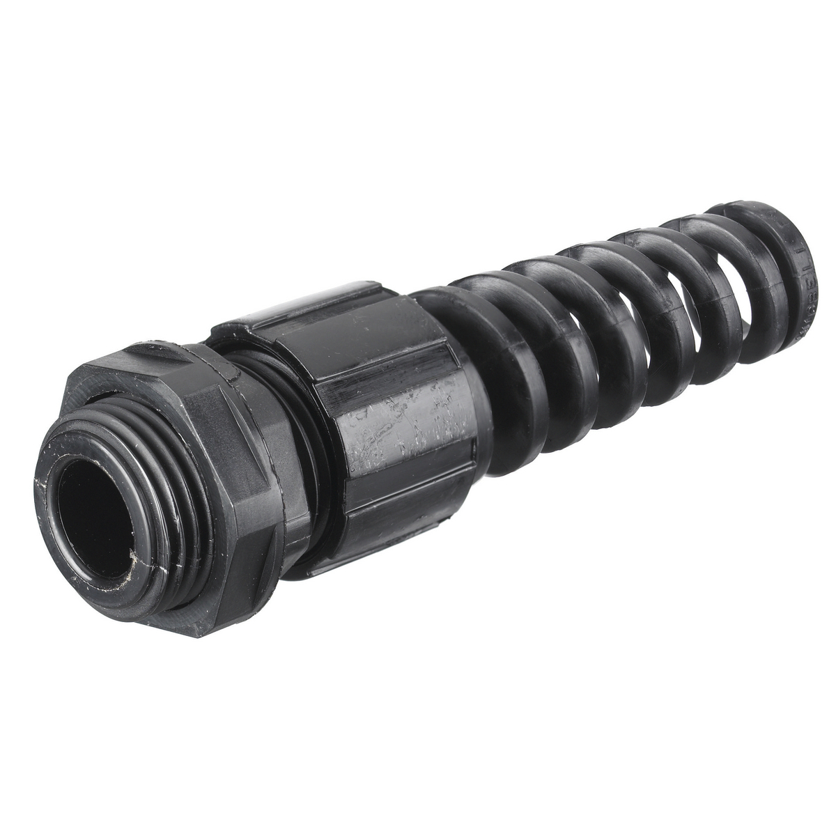 HJ1044BPK25 Miniature Standard Straight Cord Connector With Spiral, 3/4 in Trade, 1 Conductor, 0.45 to 0.71 in Cable Openings, Nylon