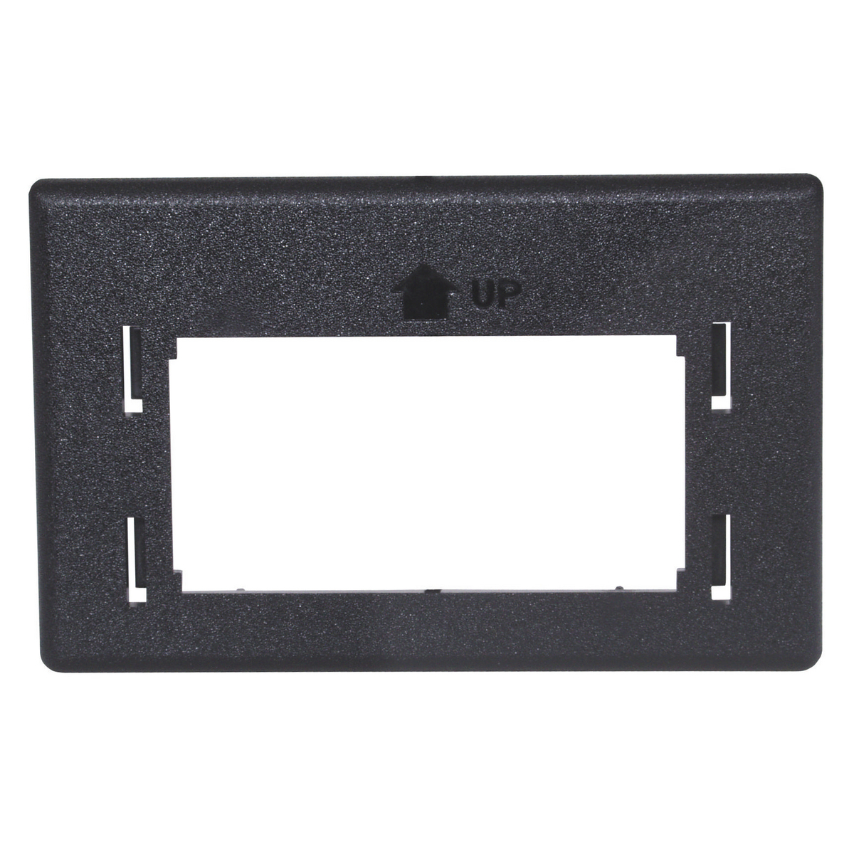 HMRBBK Furniture Reducing Adapter Faceplate, 1 Gangs, (4) Ports, Keystone Module, Snap-Fit Mounting, ABS