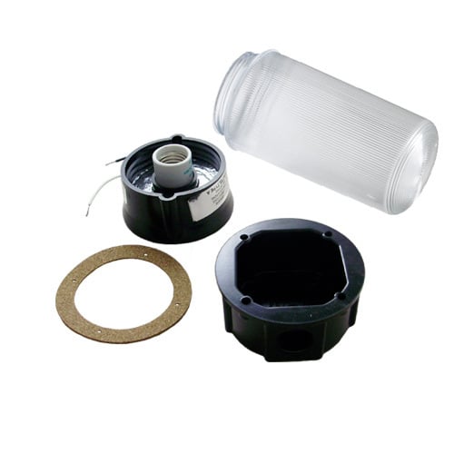 15006 15000 Luminaire Globe With 12 cu-in Junction Box, 60 W Lamp, For Use With A Series 60 W A19 Incandescent, Compact Fluorescent and LED Lamp, Acrylic