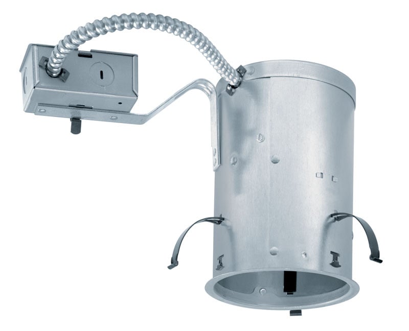 IC20R Remodel Universal Recessed Lighting Housing, Incandescent Lamp, IC Insulation, 120 V AC, 5-1/2 in Ceiling Opening, Aluminum Housing