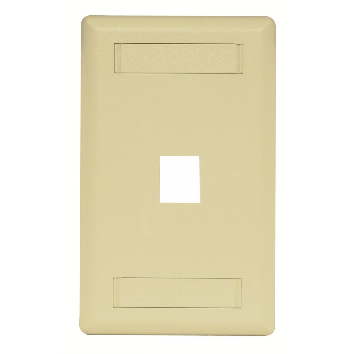 IFP11EI Molded Rear Load Standard Keystone Faceplate, 1 Gangs, 1 Ports, Phone/Data/Multimedia Module, Fastened Mount, High-Impact Thermoplastic