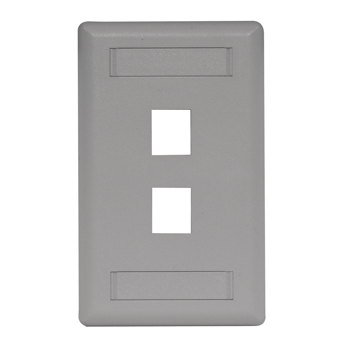 IFP12GY Molded Rear Load Standard Keystone Faceplate, 1 Gangs, 2 Ports, Phone/Data/Multimedia Module, Fastened Mount, High-Impact Thermoplastic