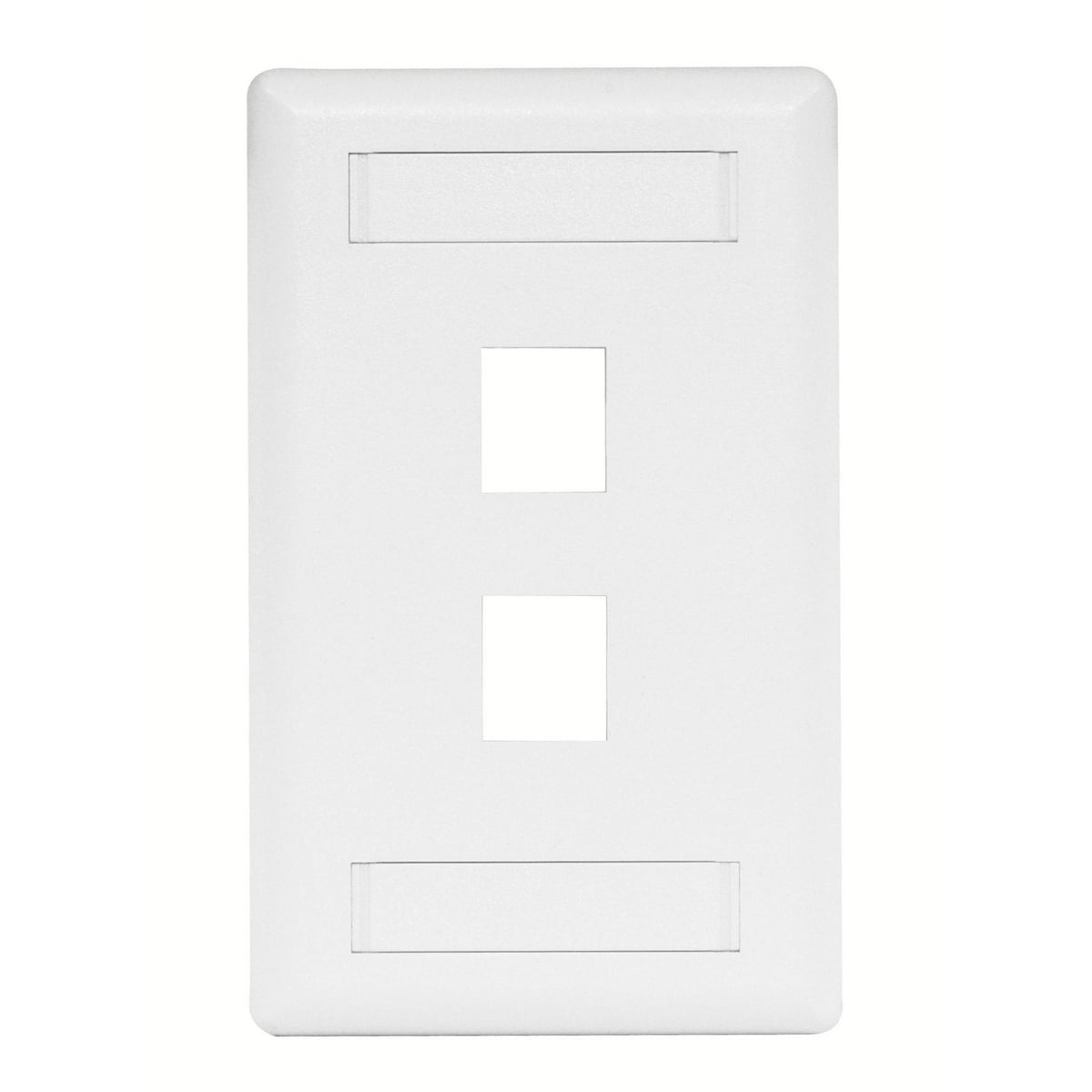IFP12W Molded Rear Load Standard Keystone Faceplate, 1 Gangs, 2 Ports, Phone/Data/Multimedia Module, Fastened Mount, High-Impact Thermoplastic