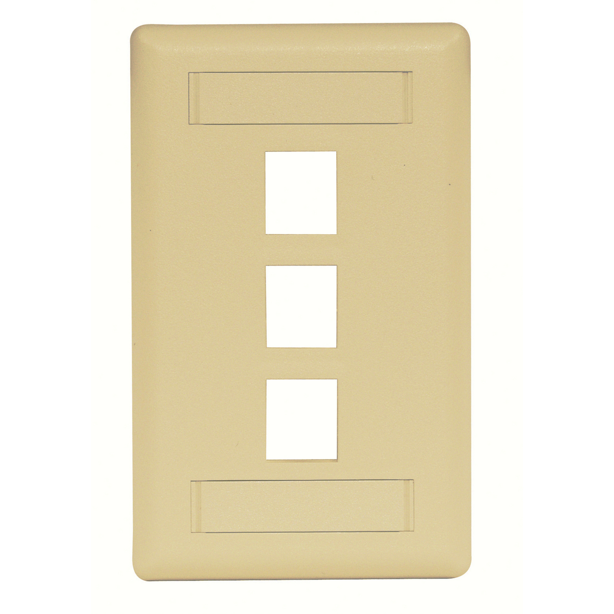 IFP13EI Molded Rear Load Standard Keystone Faceplate, 1 Gangs, 3 Ports, Phone/Data/Multimedia Module, Fastened Mount, High-Impact Thermoplastic