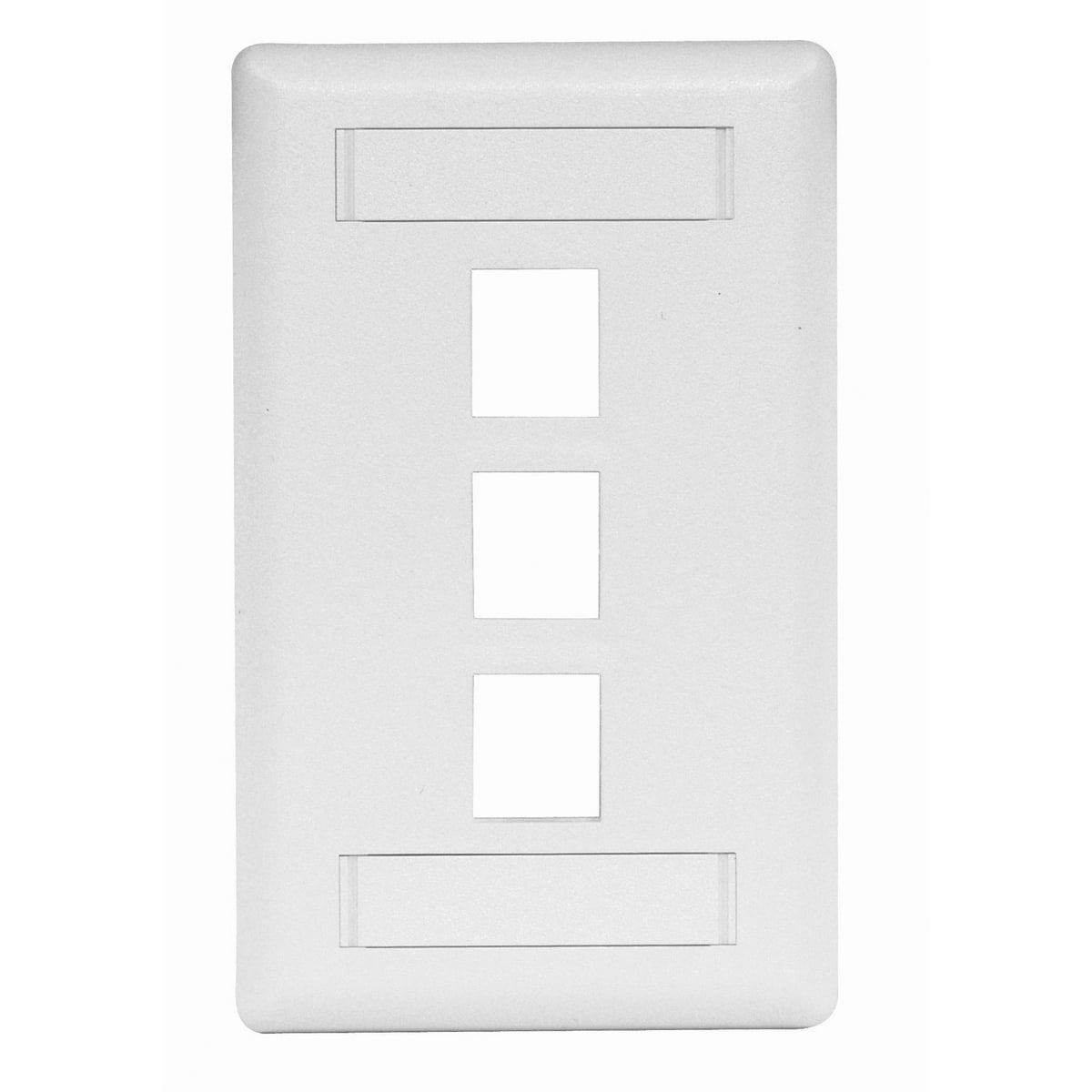 IFP13W Molded Rear Load Standard Keystone Faceplate, 1 Gangs, 3 Ports, Phone/Data/Multimedia Module, Fastened Mount, High-Impact Thermoplastic