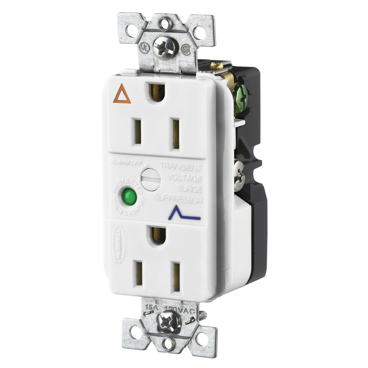 IG5262WSA IG Series Isolated Ground Standard Decorator Duplex Receptacle, 125 VAC, 15 A, 60 Hz, 1 Phase