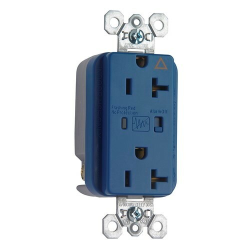 IG5362BLSP 20 Amp 125V Isolated Ground Surge Protective Duplex Receptacle, Back and Side Wire, Blue
