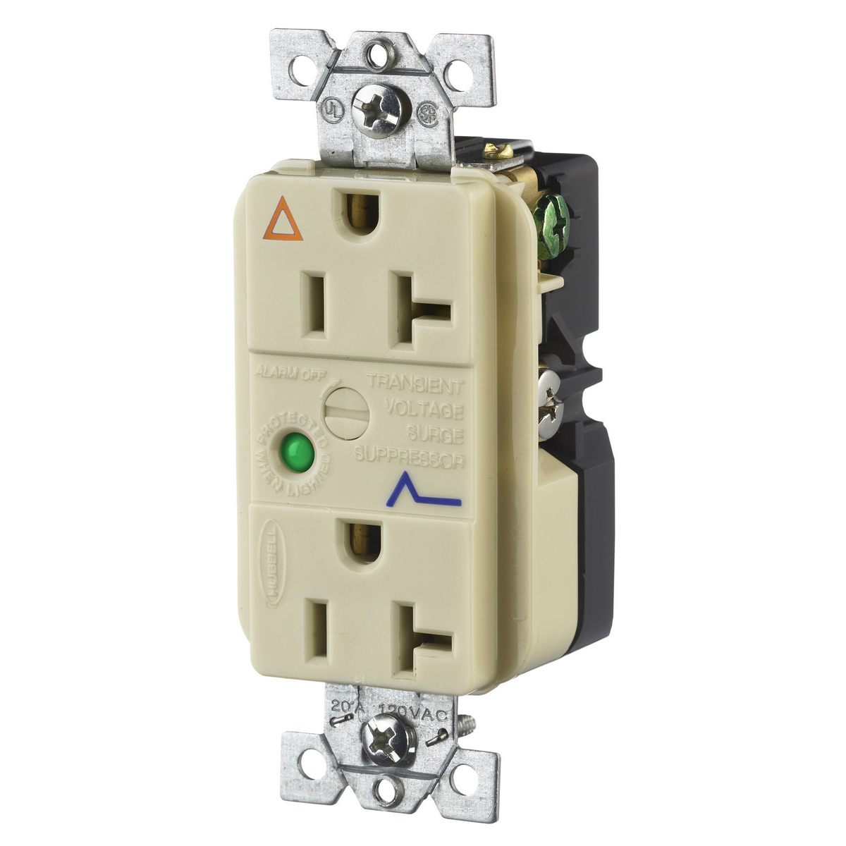 IG5362ISA IG Series Isolated Ground Standard Duplex Receptacle, 125 V AC, 20 A, 60 Hz, 1 Phase
