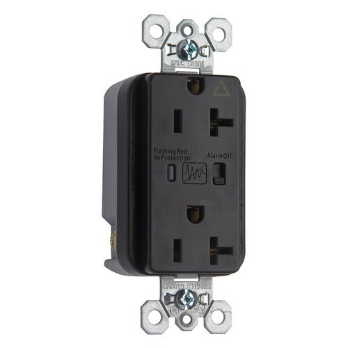 IG5362SP 20 Amp 125V Isolated Ground Surge Protective Duplex Receptacle, Back and Side Wire, Brown