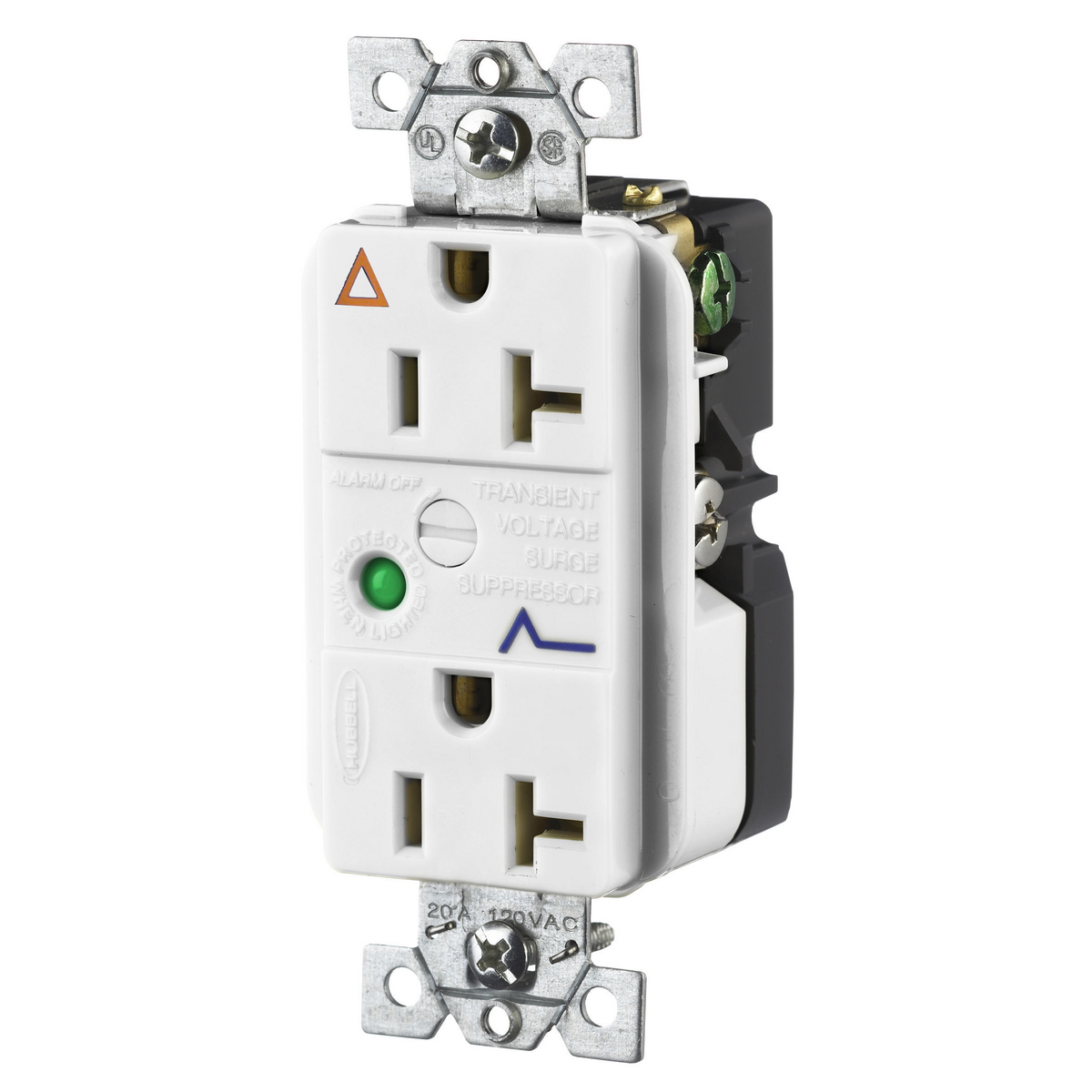 IG5362WSA IG Series Isolated Ground Standard Duplex Receptacle, 125 V AC, 20 A, 60 Hz, 1 Phase