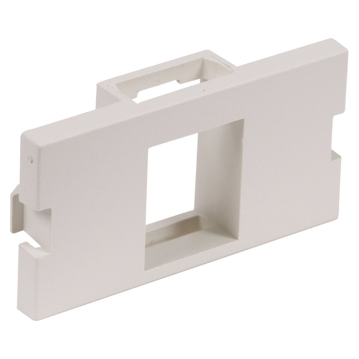 IM1K1OW 1-Unit Flat Horizontal Unloaded Snap-Fit A/V Module, Keystone Module, Snap-Fit Mount, 1 Port, ABS, Off-White