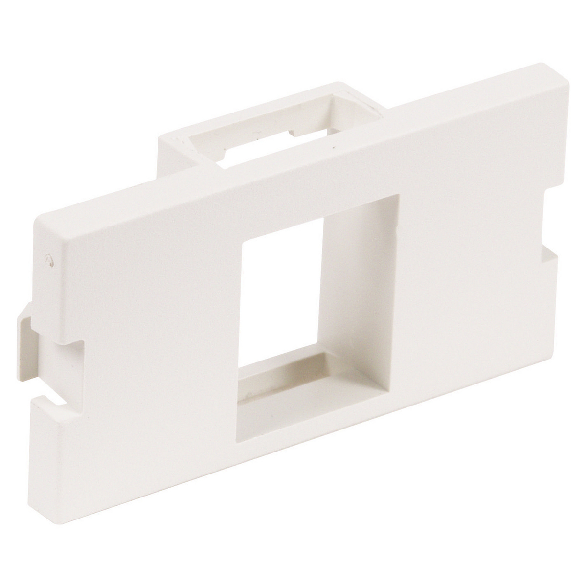 IM1K1W 1-Unit Flat Horizontal Unloaded Snap-Fit A/V Module, Keystone Module, Snap-Fit Mount, 1 Port, ABS, White