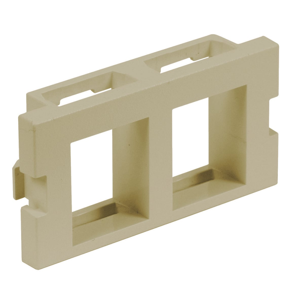 IM2K1EI 1-Unit Flat Horizontal Unloaded Snap-Fit Keystone Module, 1 Gang, 2 Ports, Data/Fiber/Audio/Video Module, Snap-Fit Mount, ABS