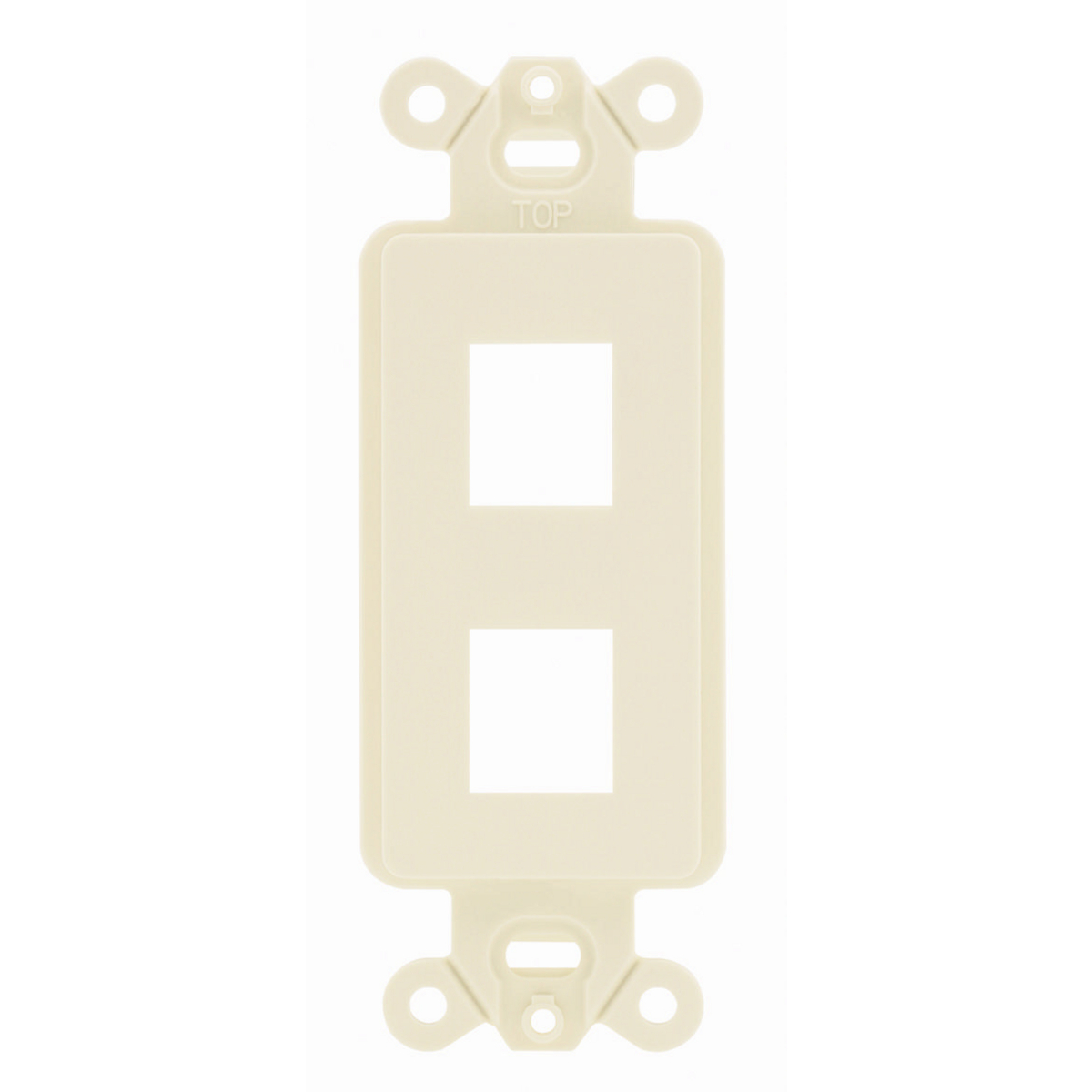 ISF2EI Standard Unloaded Tamper-Resistant Decorator Outlet Frame, 1 Gang, 2 Ports, ABS, Electric Ivory, For Use With Standard GFCI Receptacle