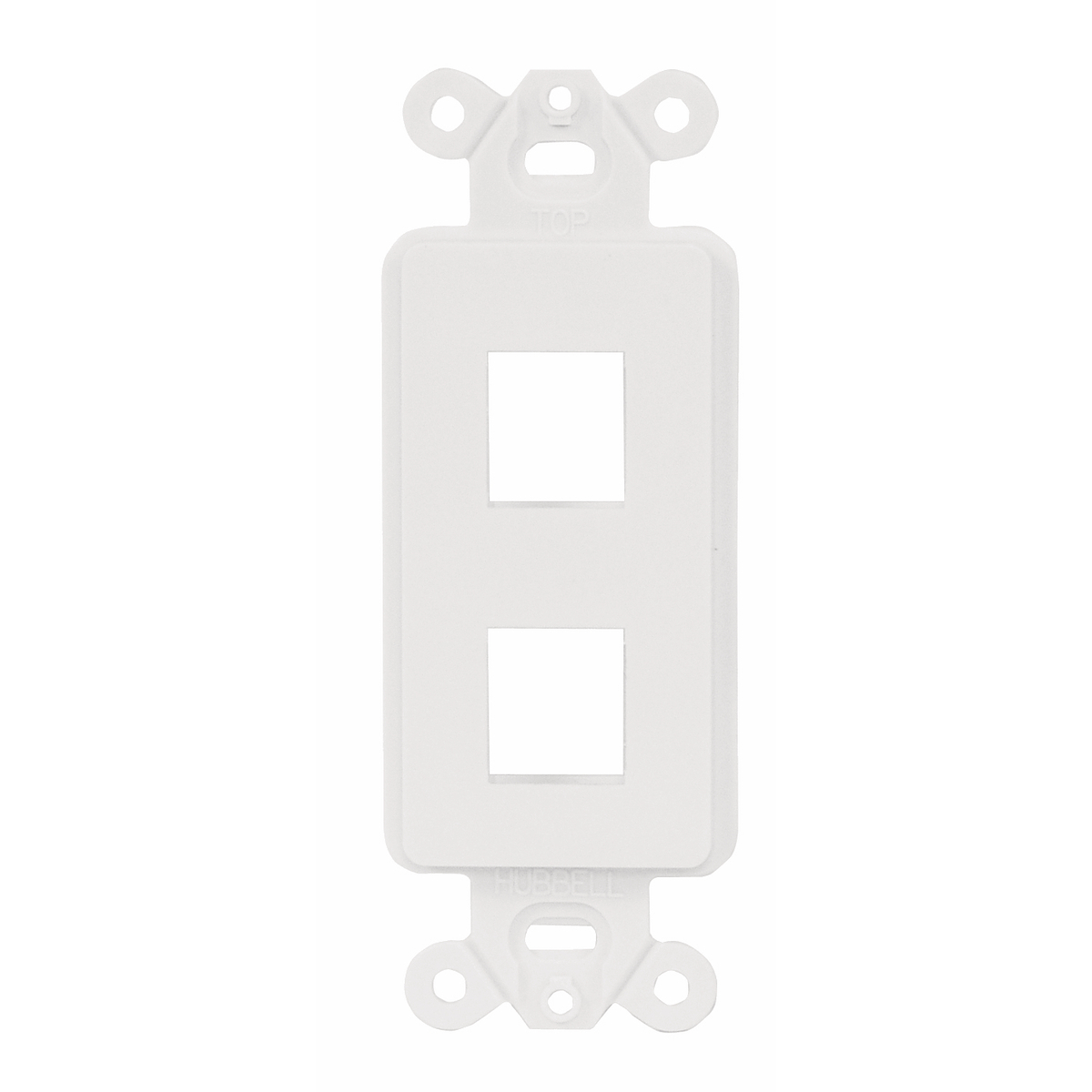 ISF2W Unloaded Decorator Outlet Frame, 1 Gang, 2 Ports, ABS, White, For Use With Data, Fiber, Audio/Video Connector