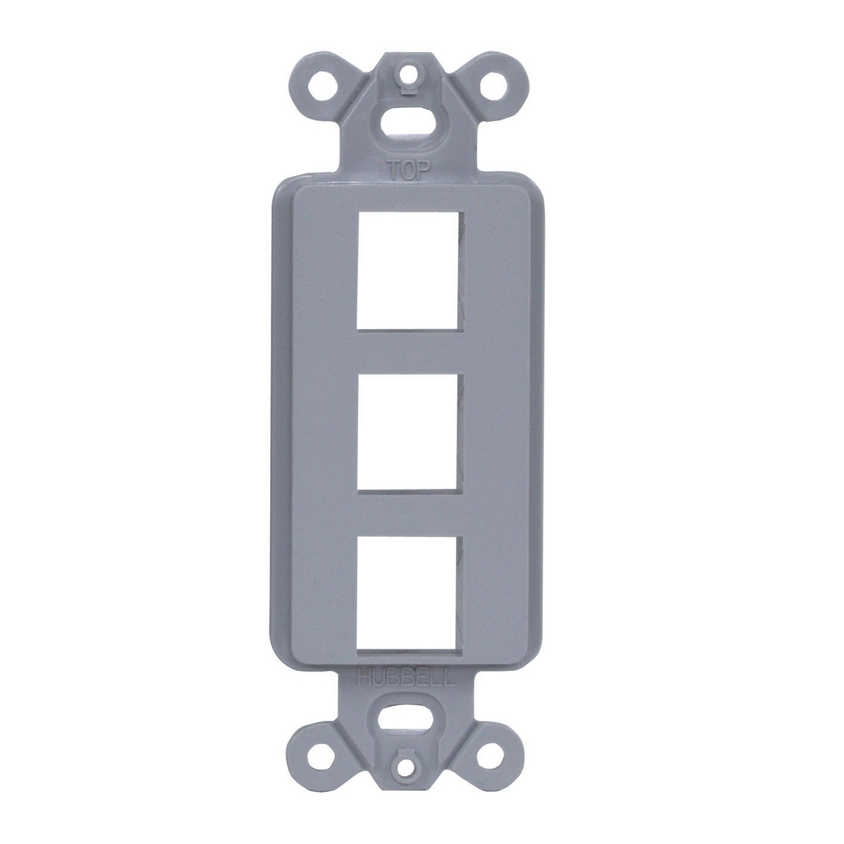 ISF3GY Unloaded Decorator Outlet Frame, 1 Gang, 3 Ports, ABS, Gray, For Use With Data, Fiber, Audio/Video Connector