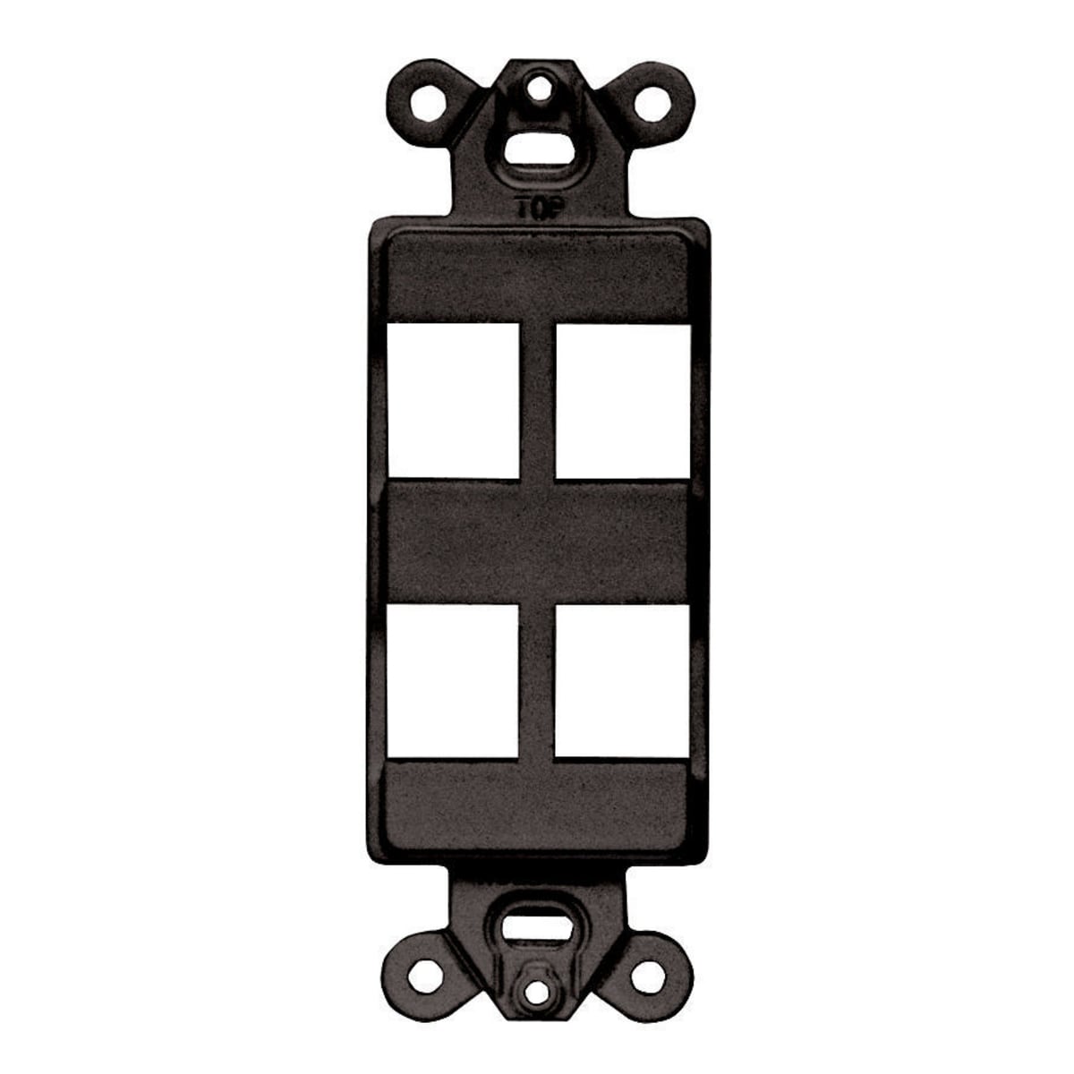 ISF4BK Standard Unloaded Tamper-Resistant Decorator Outlet Frame, 1 Gang, 4 Ports, ABS, Black, For Use With Standard GFCI Receptacle