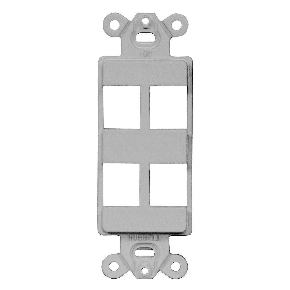 ISF4GY Standard Unloaded Tamper-Resistant Decorator Outlet Frame, 1 Gang, 4 Ports, ABS, Gray, For Use With Standard GFCI Receptacle
