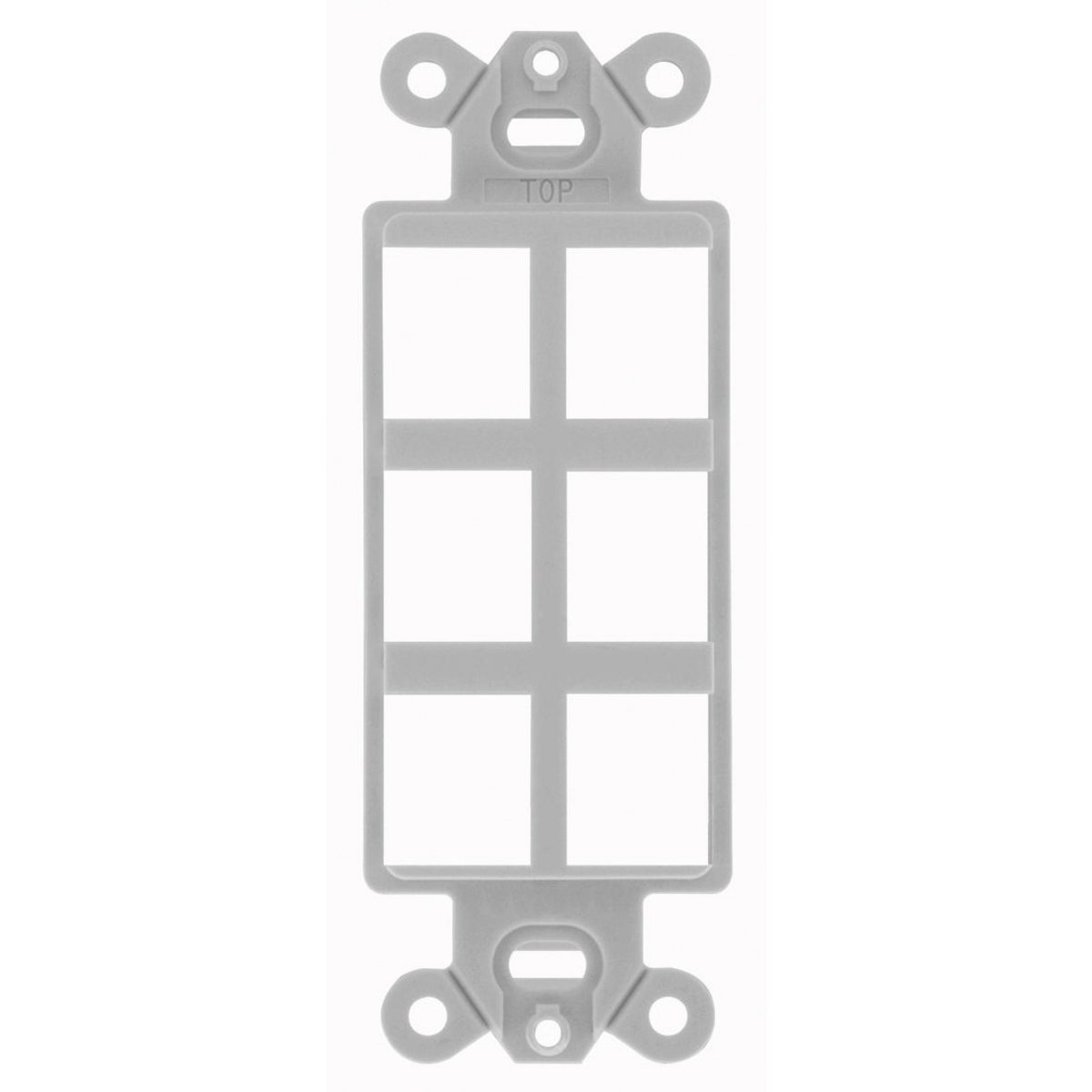 ISF6GY Standard Unloaded Tamper-Resistant Decorator Outlet Frame, 1 Gang, 6 Ports, ABS, Gray, For Use With Standard GFCI Receptacle