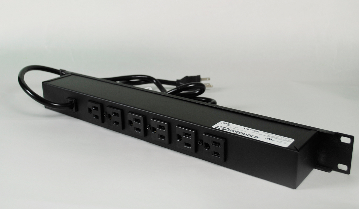 Compact Plug-In Outlet Center; Multi-Outlet Power Plug-In Outlet Center; 6 Outlet, 15 Amp, 125 Volt