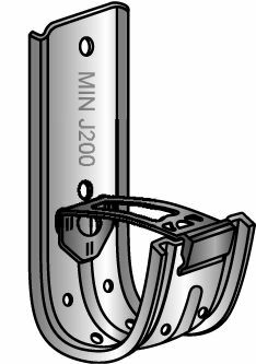 J200 J-Hook, 6.25 x 2.25 x 2.84 in, Plastic/Steel, Pre-Galvanized