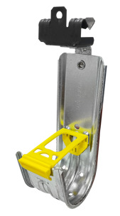 2" J-Hook, Right Angle Bracket and Hammer On Beam Clamp Assembly, Beam Clamp Fits 5/16-1/2" Flange, Includes Plastic Wire Retaining Clip, Pre-Galvanized/Spring Steel