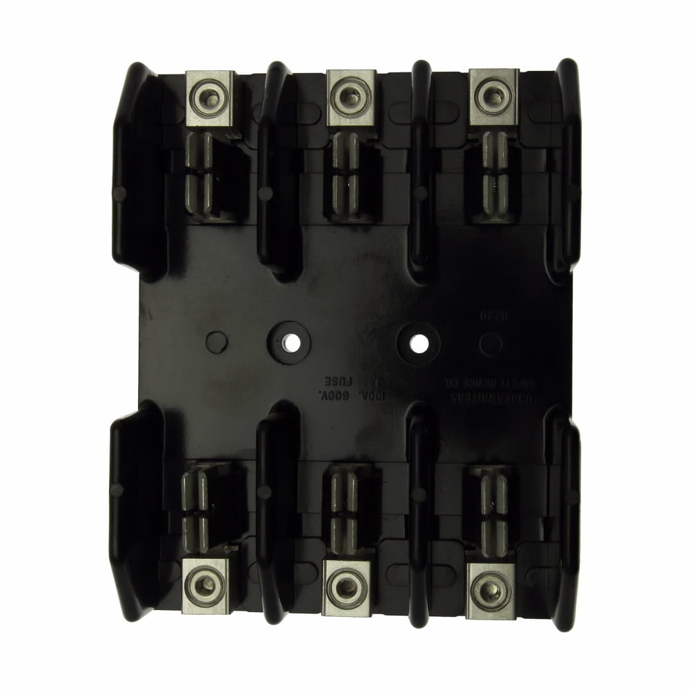 J60100-3CR J600 Fuse Block, 600 V AC/DC, 61 to 100 A, Class: J, 8 to 1/0 AWG Wire, 3 Poles