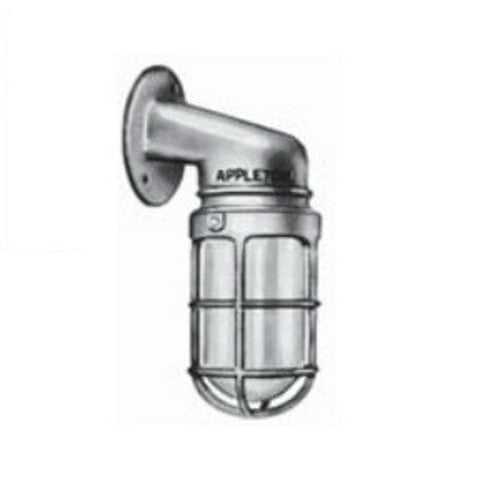Lighting Fixture, Enclosed Gasketed, 150 VAC, Incandescent Lamp, 150 to 300 W Lamp, Medium Lamp Base, 1 Lamp, Glass Lens, NEMA 3R Enclosure, Surface Mounting, Malleable Iron Housing Material, Triple Coated Housing Finish, 9.5 in L x 5.69 in W Dimensions